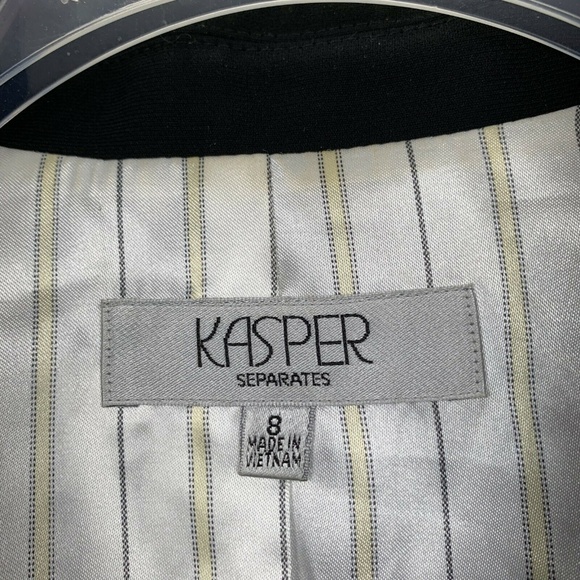 Kasper 8 Blazer Black Jacket Career Work - Picture 7 of 8